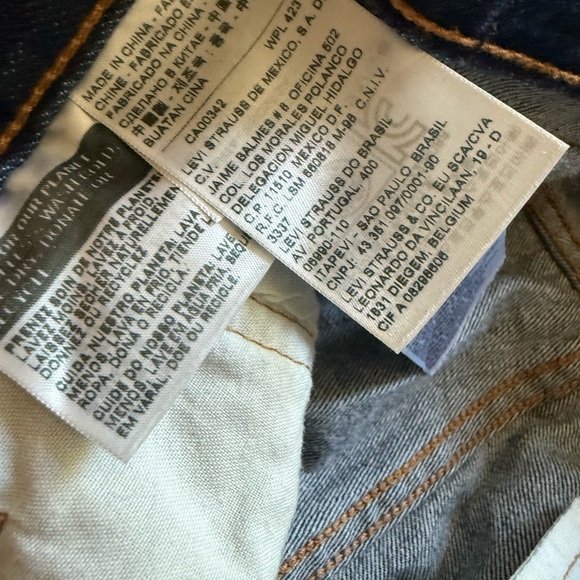 Levi's Dark Blue 501 CT Jeans - Picture 6 of 7